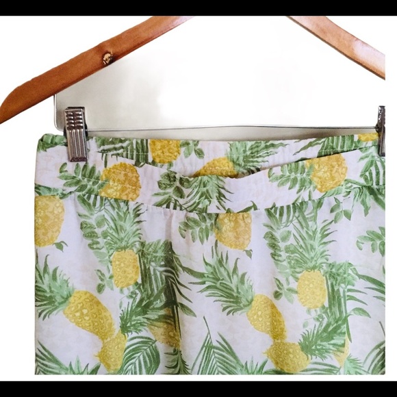 NWT SKIES ARE BLUE (ANTHRO) Pineapple Multi Print Midi Skirt Yellow/Green Sz 3X - Picture 4 of 9